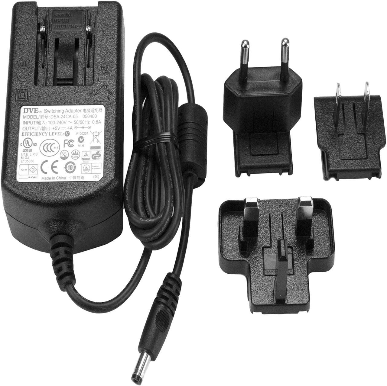 StarTech SVA5M4NEUA Replacement 5V DC Power Adapter - 5 Volts, 4 Amps