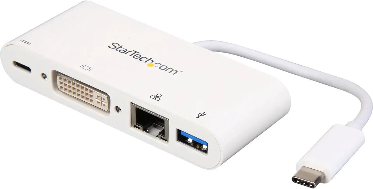 Main image of StarTech.com DKT30CDVPD USB C Multiport Adapter - with Power Delivery (USB PD) - USB C to USB 3.0 / DVI / Gigabit Ethernet - USB-C Hub