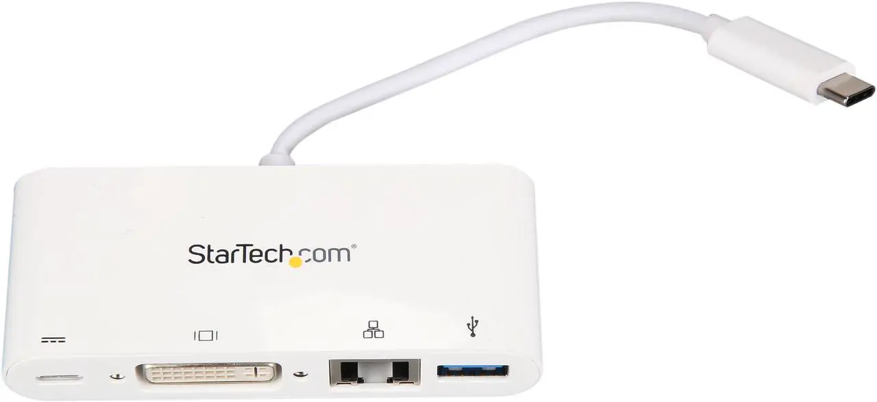 Alt view image 7 of 7 - StarTech.com DKT30CDVPD USB C Multiport Adapter - with Power Delivery (USB PD) - USB C to USB 3.0 / DVI / Gigabit Ethernet - USB-C Hub