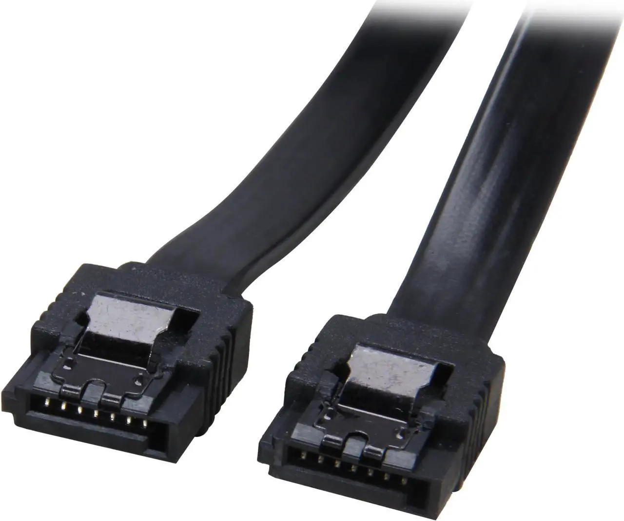 Main image of Coboc SC-SATA3-18-LL-BK 18" SATA III 6 Gb/s Data Cable w/Latch, Black