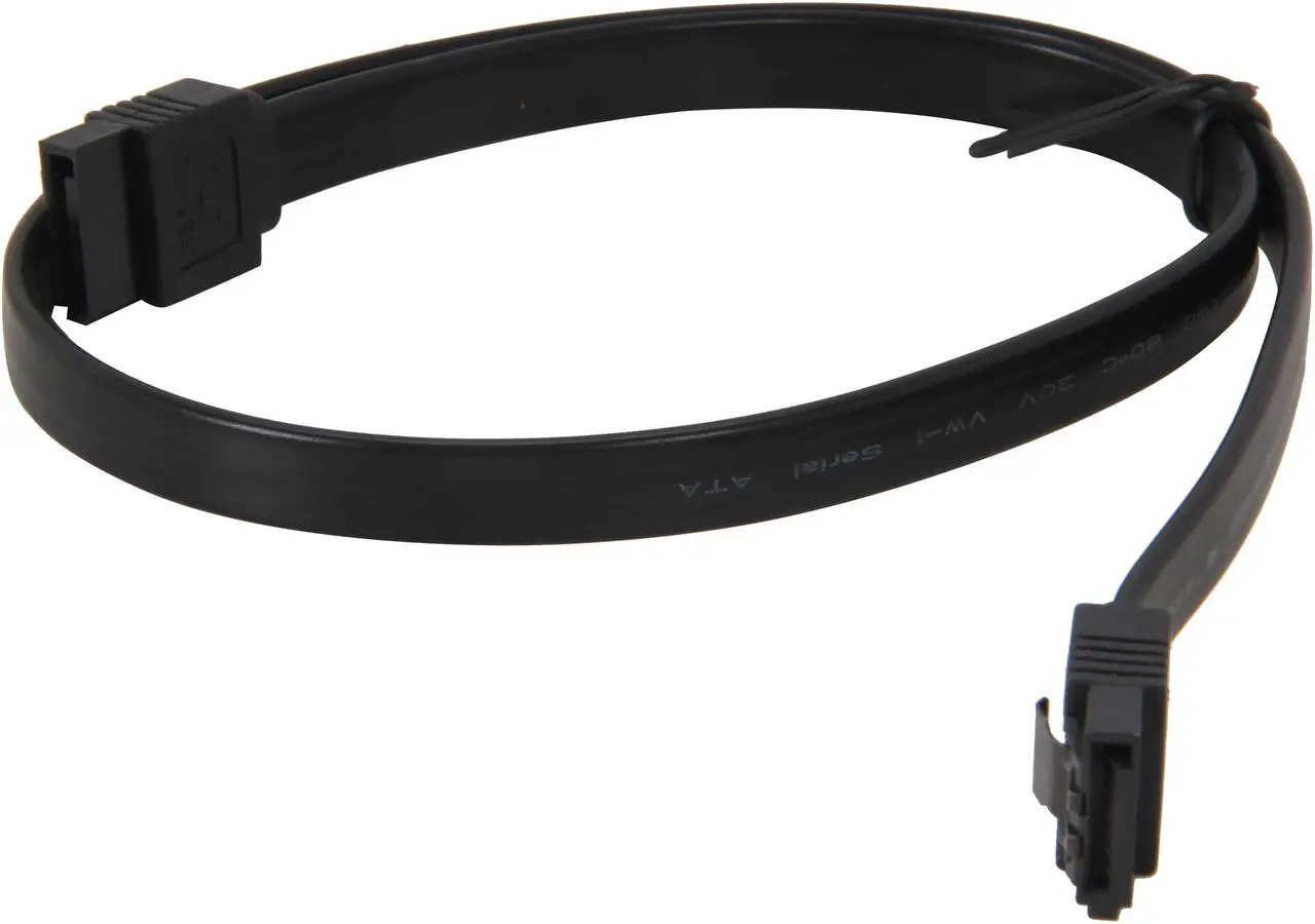 Alt view image 2 of 3 - Coboc SC-SATA3-18-LL-BK 18" SATA III 6 Gb/s Data Cable w/Latch, Black