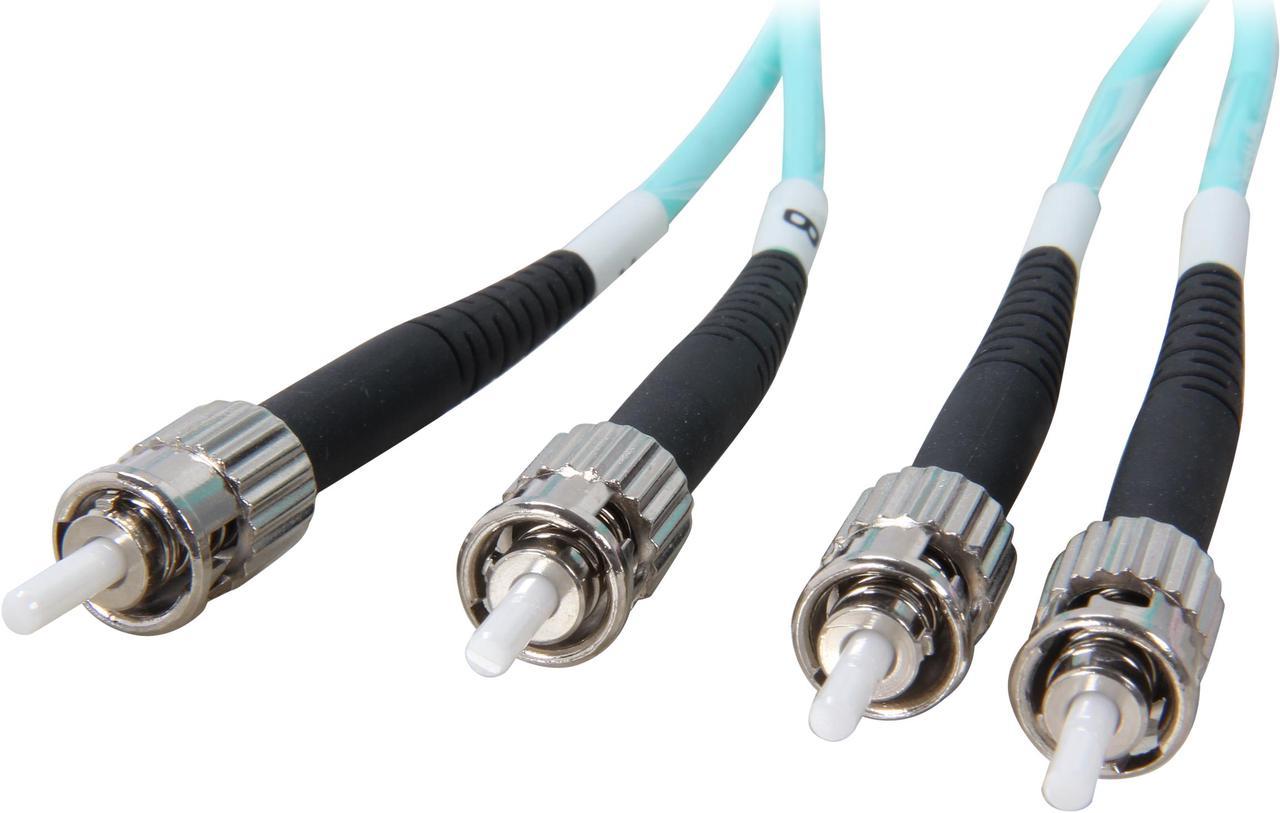 Coboc CY-OM3-ST/ST-2 6.56 ft. 10Gb Aqua Multimode 50/125 Duplex LSZH Fiber Patch Cable ST - ST,M-M