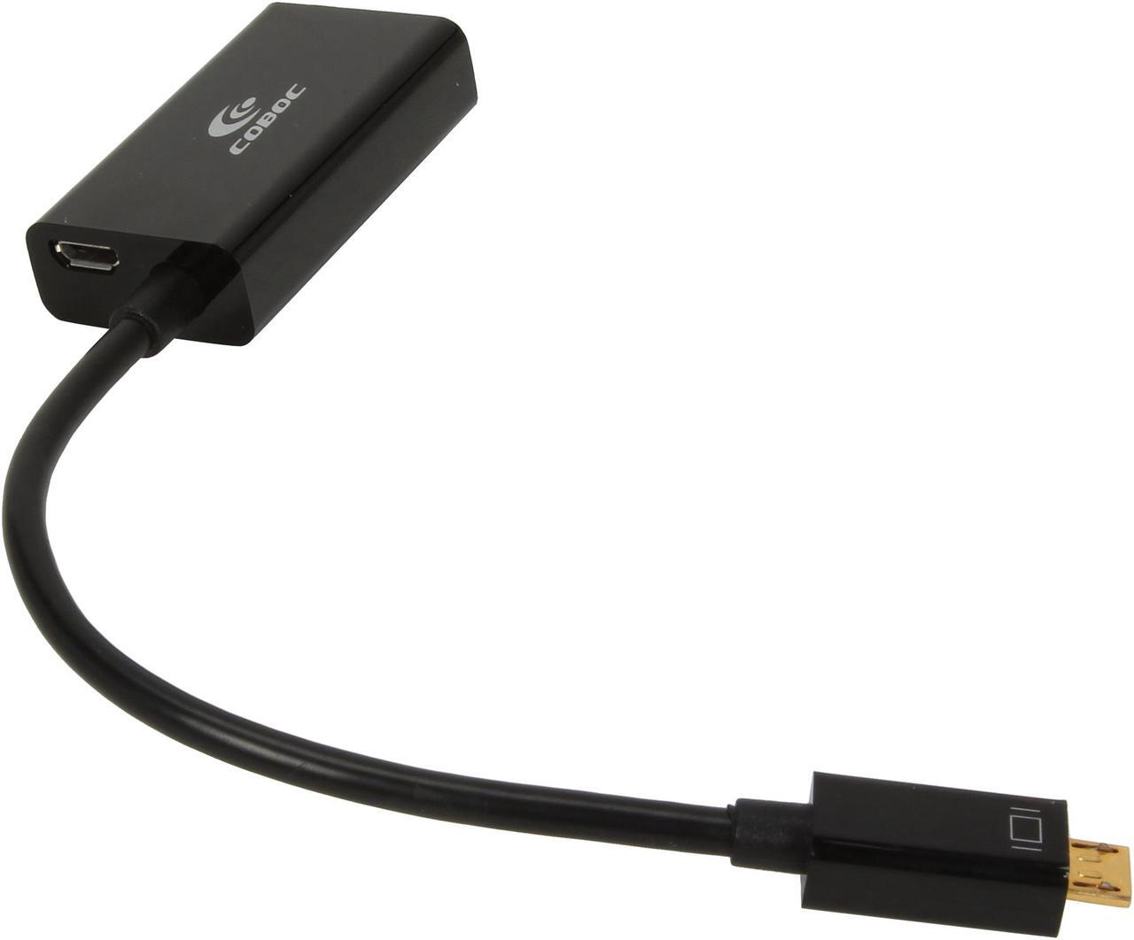Alt view image 2 of 3 - Coboc CL-AD-SP2HD-6-BK Slimport USB2.0 Micro B 5pin to HDMI Video Audio Active Adatper Converter for Google Nexus 4