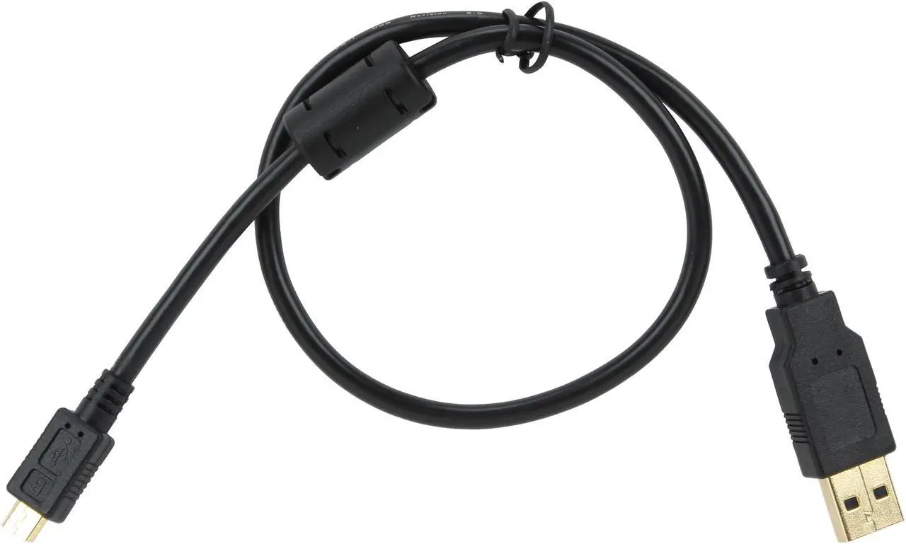 Alt view image 2 of 3 - Coboc CL-U2-AMicBMM-1.5-BK 1.5ft High Speed USB 2.0 A Male to Micro B 5pin Male Cable w/ ferrite Core,Gold Plated,Black