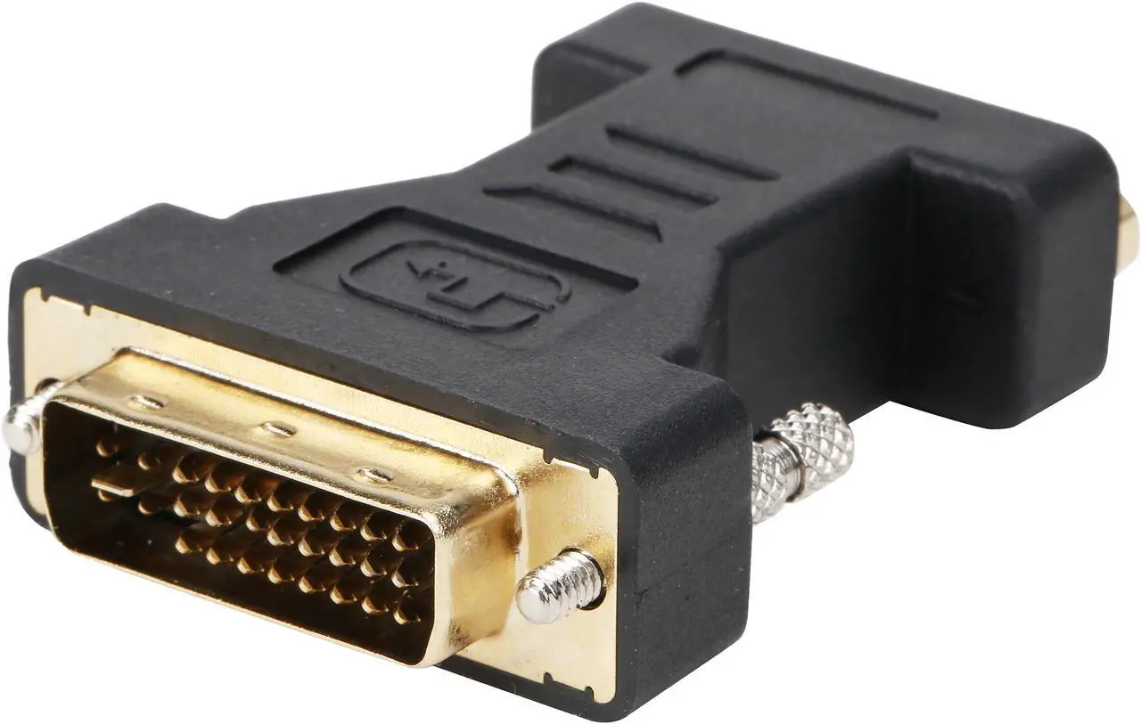 Main image of Coboc EA-AD-DVI2VGA-MF Black Color Dual Link DVI-I(24+5) Male to VGA Female Analog Video Adapter,Gold Plated,M-F