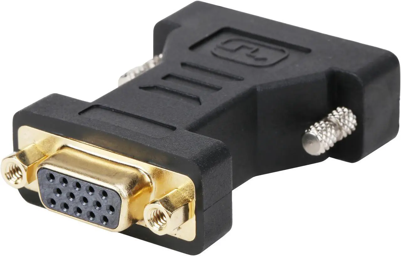 Alt view image 2 of 6 - Coboc EA-AD-DVI2VGA-MF Black Color Dual Link DVI-I(24+5) Male to VGA Female Analog Video Adapter,Gold Plated,M-F