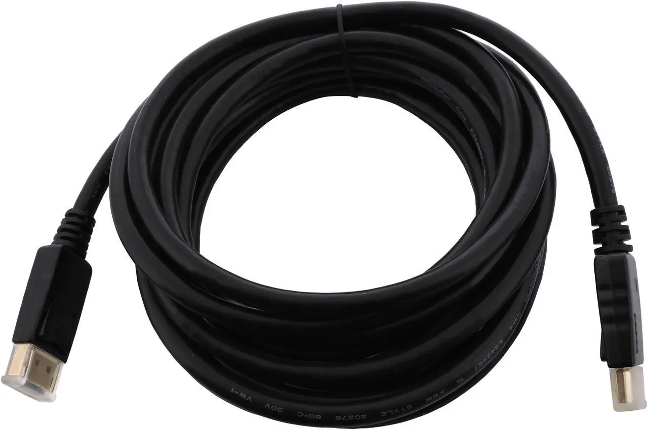Alt view image 2 of 3 - Coboc CL-DP-HBR2-15-BK 15ft 28AWG Displayport1.2 High Bit-Rate 2 DisplayPort Male to Male Cable with latching,Gold Plated,Black - 4K x 2K Ready - Eyefinity Support