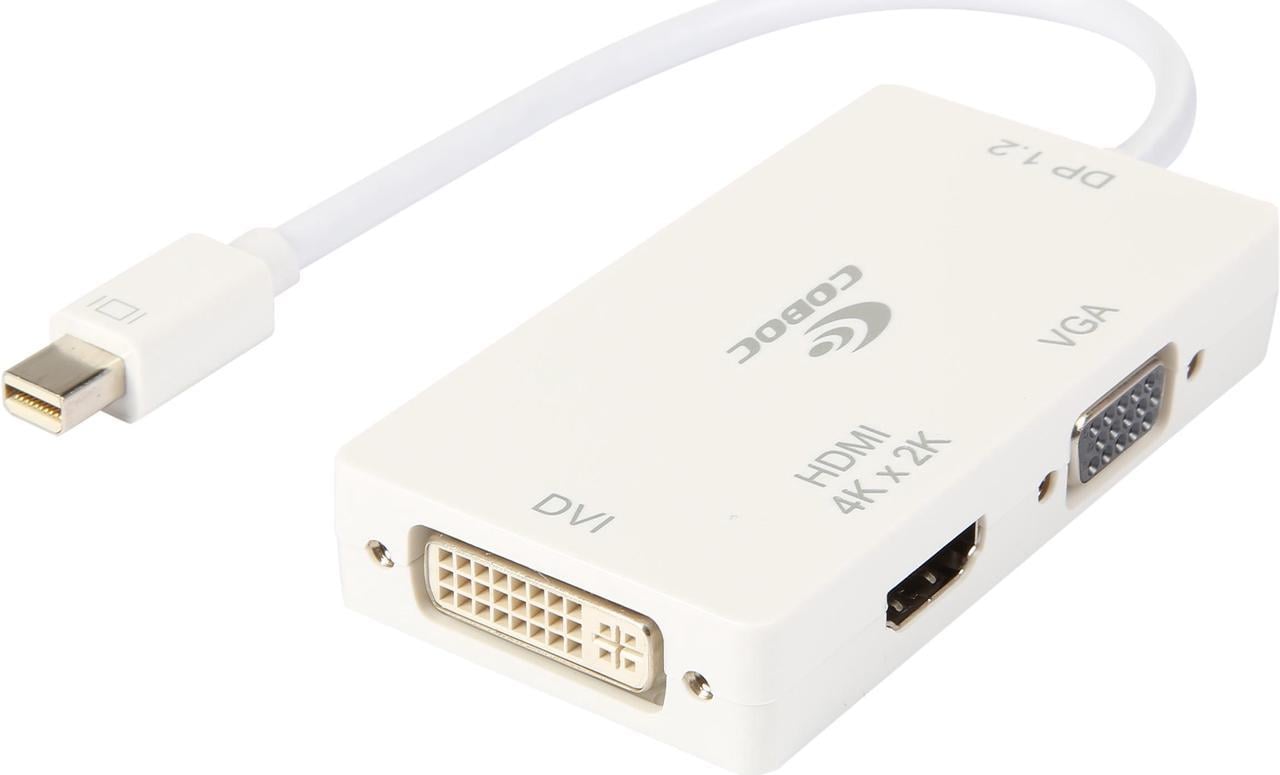 Coboc MDP122HDV-6-WH Mini DisplayPort 1.2 to HDMI / DVI / VGA Adapter