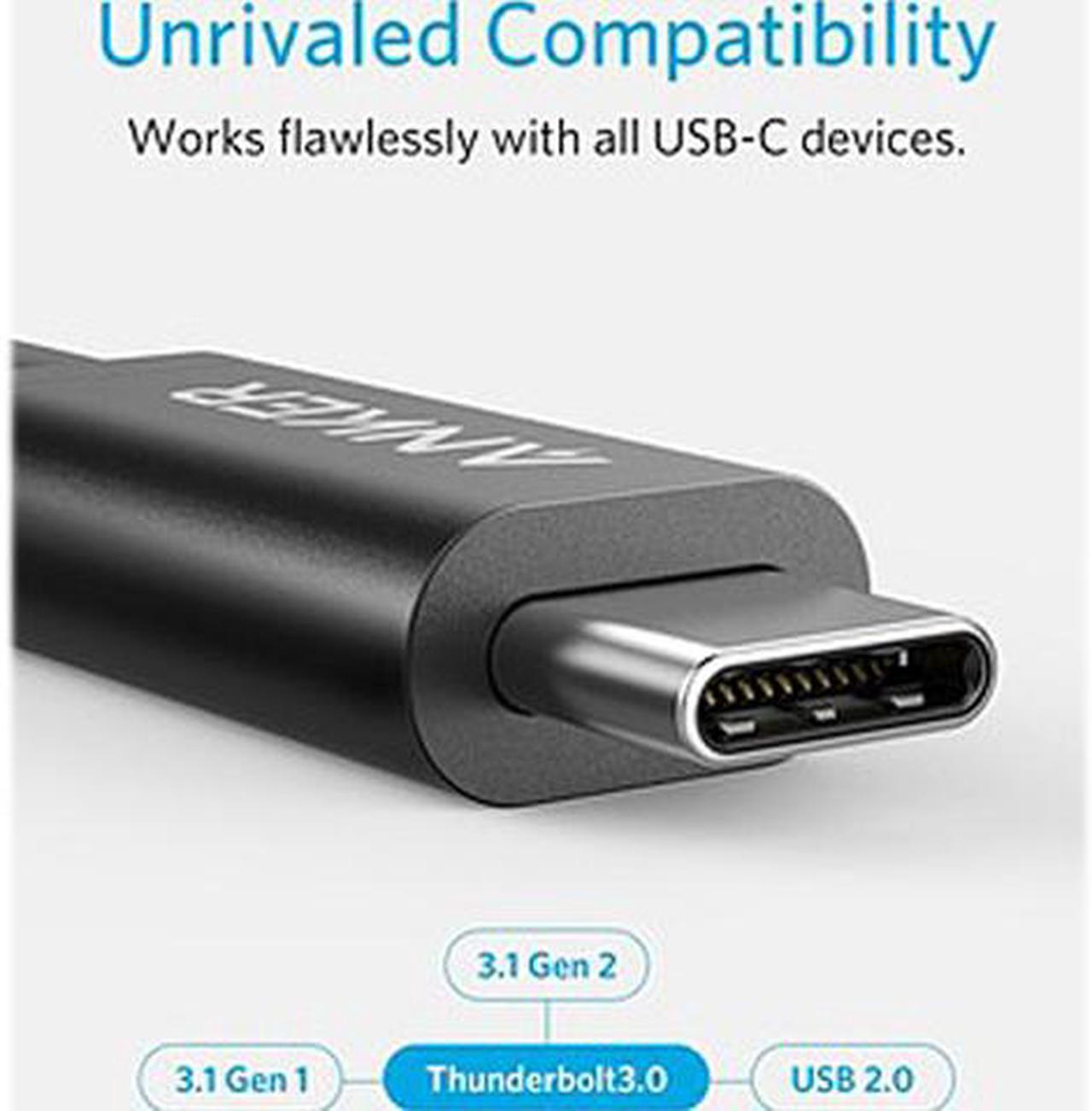 Alt view image 6 of 7 - Anker USB-C to USB-C ThunderBolt3.0 Cable USB-C to USB-C Cable A8486 - 1.64 ft.