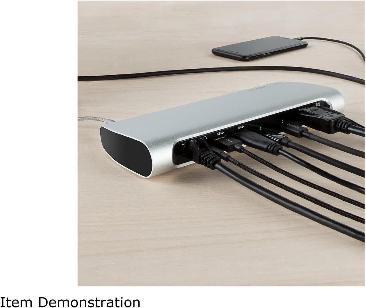 Alt view image 7 of 8 - Belkin Thunderbolt 3 Thunderbolt Dock for MacBook Pro Models 2016 or Later, Dual 4K @ 60Hz, 40Gbps Data Transfer Speeds, Comes with 0.5m / 1.6ft Thunderbolt 3 Cable (F4U095tt / B2B151tt)