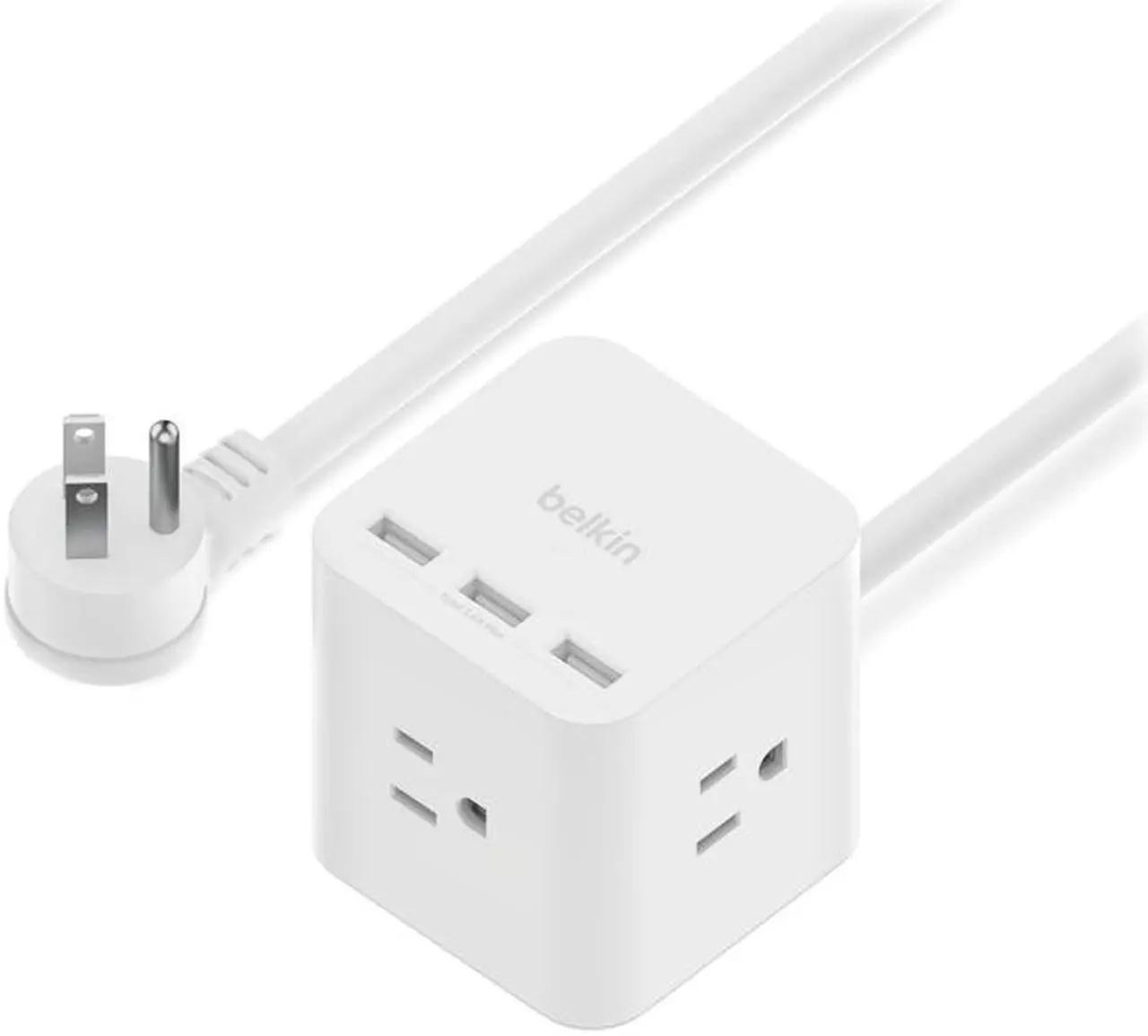 Alt view image 4 of 5 - Belkin 3-Outlet Power Cube with 5-Foot Cord and USB-A Ports SRA006P3TT5