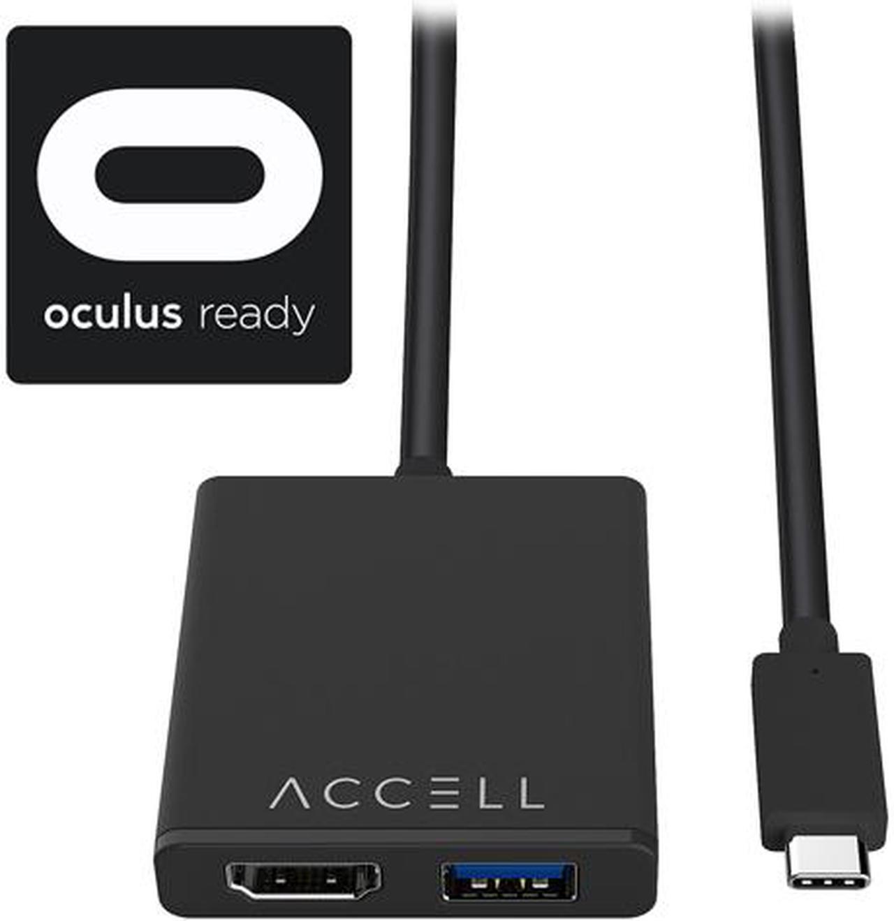 Main image of Accell J231C-008B-3 USB-C VR Adapter Oculus Ready USB-C to HDMI & USB-A 8 ft.