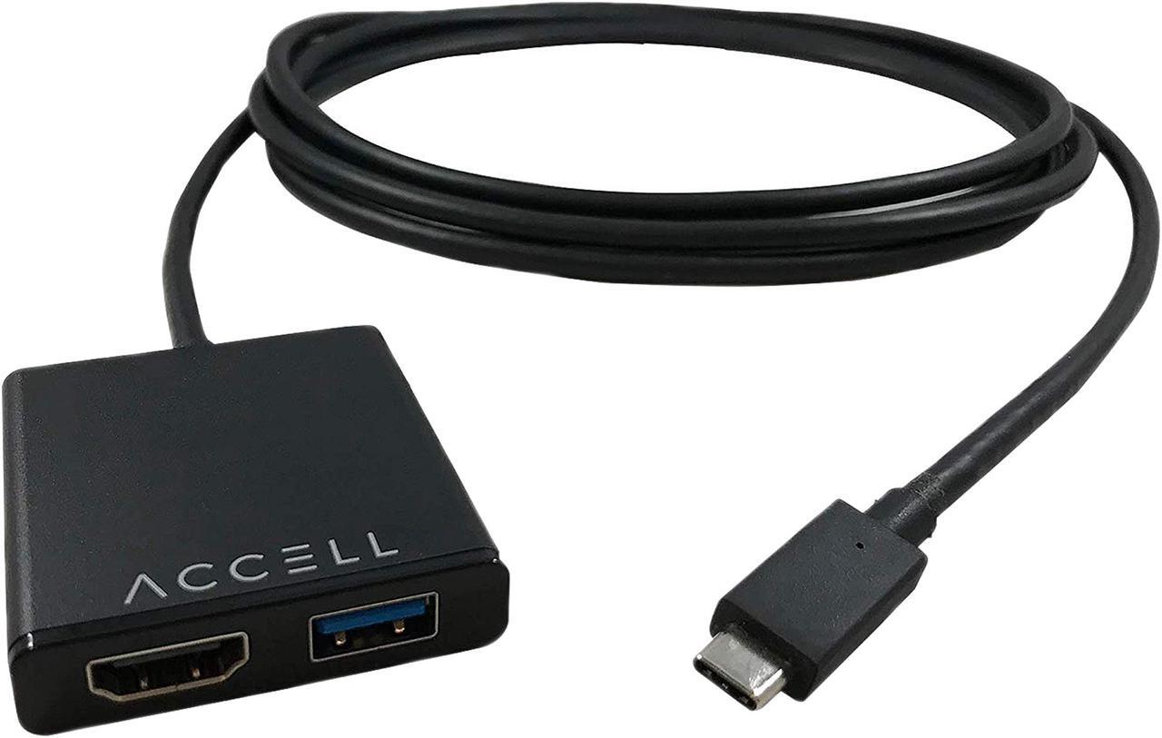 Alt view image 2 of 5 - Accell J231C-008B-3 USB-C VR Adapter Oculus Ready USB-C to HDMI & USB-A 8 ft.