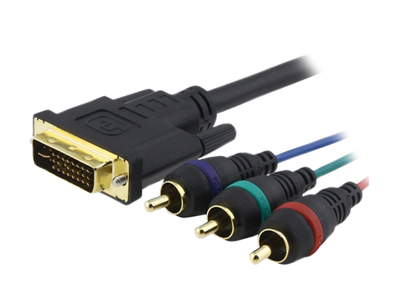 thumbnail interactive-video image 1 of Monoprice DVI-I Male To 3 RCA Component Video Adapter With DIP Switch For ATI Video Cards - Model 2398 1 of 2