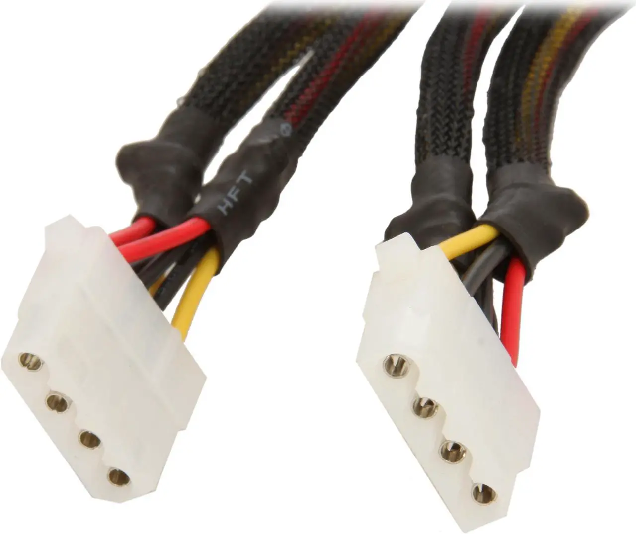 Main image of 1ST PC CORP. CB-Y8-4 8 in. Quad 4pin molex splitters - 4pin male molex to 4x 4pin female molex - Sleeved