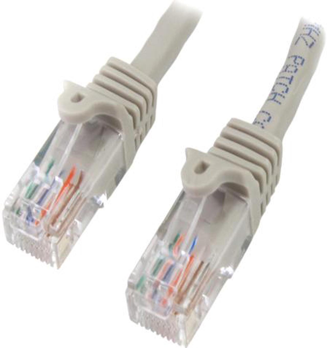 StarTech.com 1 ft Gray Snagless Cat5e UTP Patch Cable