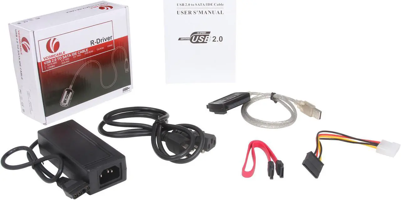 Alt view image 6 of 6 - VCOM VC-USBSATA USB 2.0 to SATA/IDE Adapter