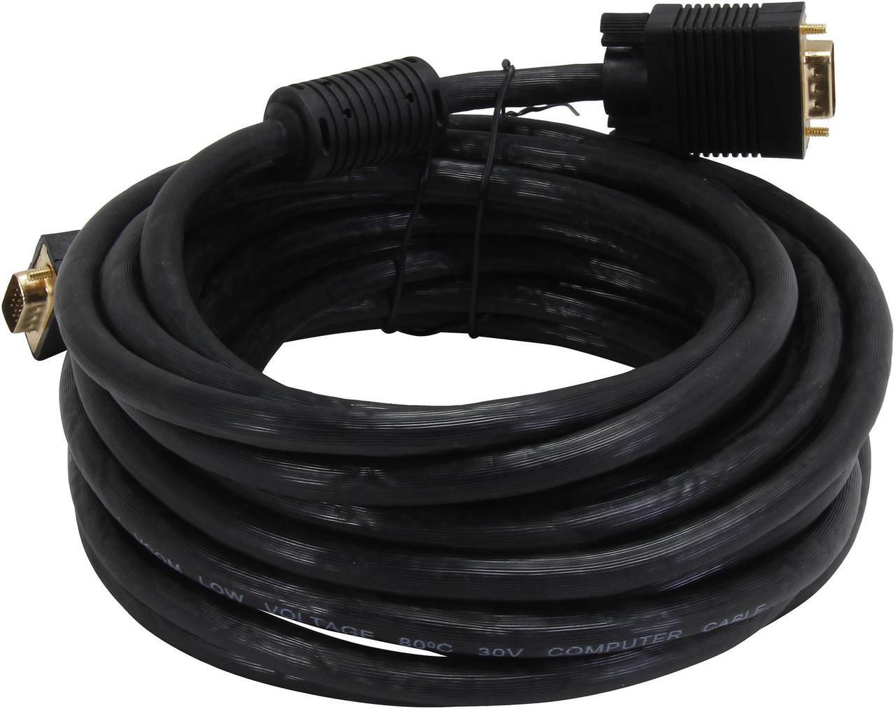 Alt view image 2 of 3 - VCOM VC-VGA25M 25 ft. SVGA HD15 Male to Male Black Cable
