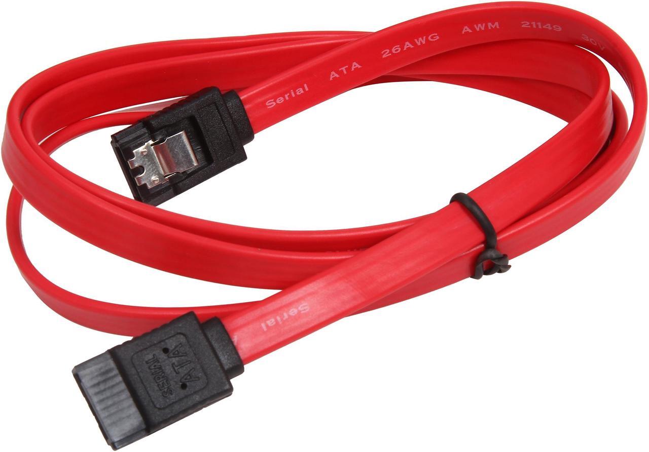 Alt view image 2 of 3 - VCOM VC-SATA39 3.25 ft. SATA II Red Cable with Locking Latch