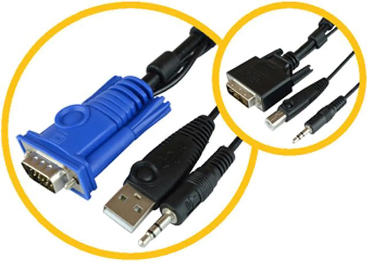 Main image of Raritan 6 Feet (1.8m) KVM Dual Link Combo Cable, VGA+USB+Audio