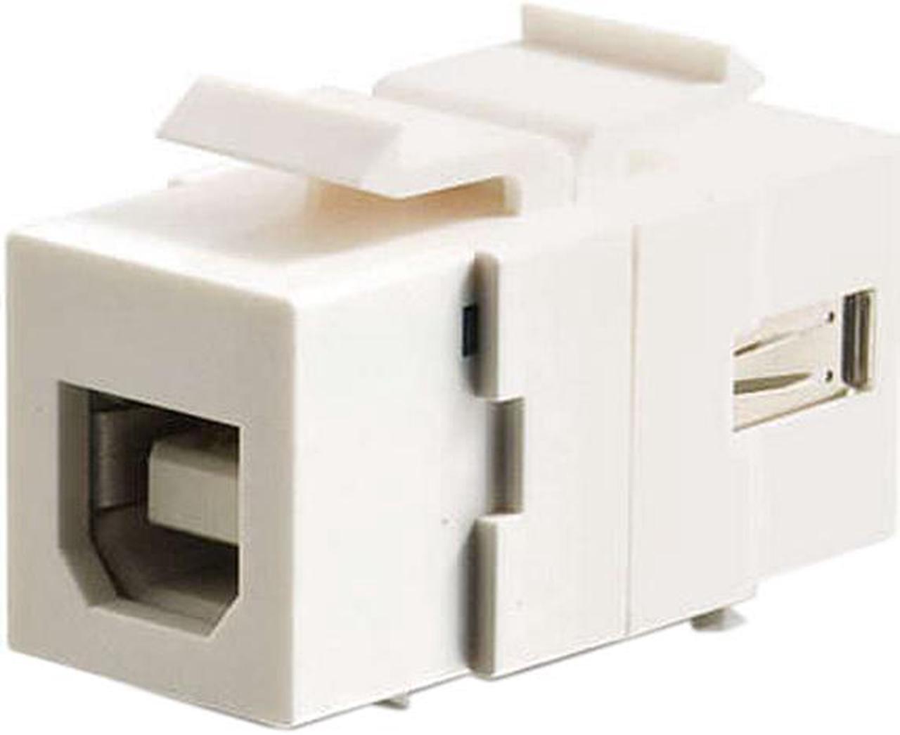 Main image of C2G 28751 Snap-In USB A/B Female Keystone Insert, TAA Compliant, White