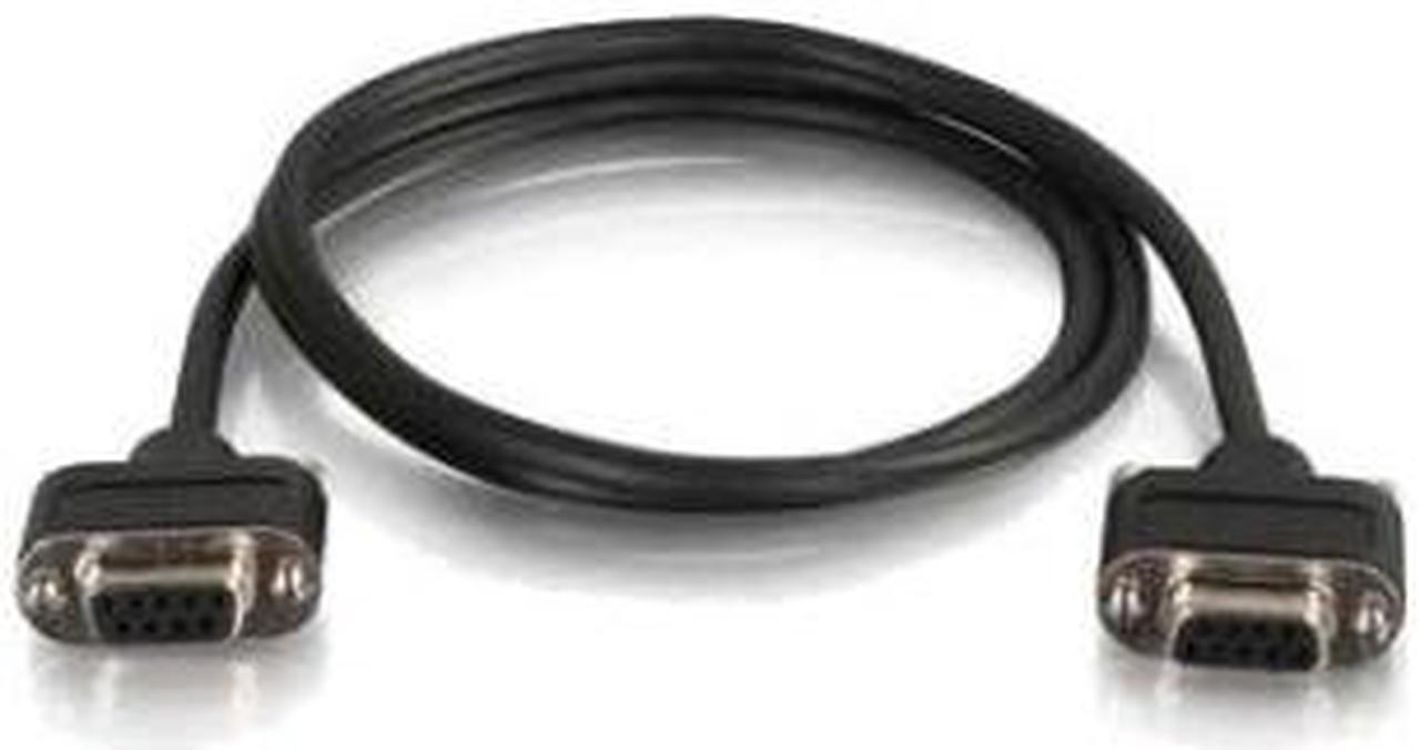 Main image of C2G 52176 Serial RS232 DB9 Null Modem Cable with Low Profile Connectors F/F, In-Wall CMG-Rated, Black (10 Feet, 3.04 Meters)