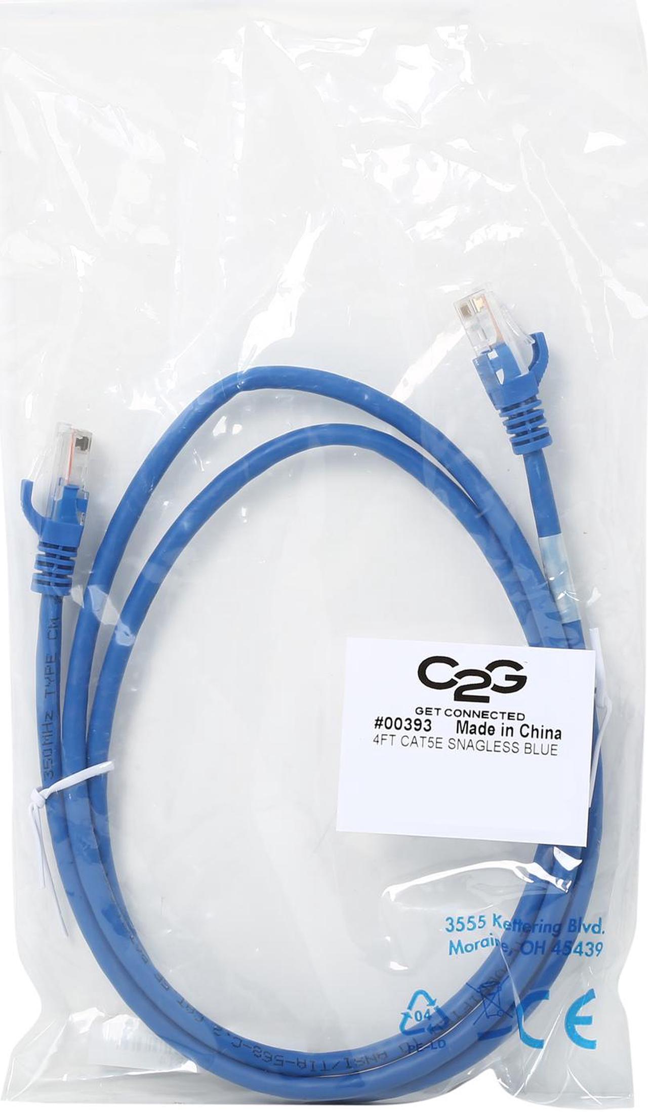 Alt view image 3 of 3 - C2G 00393 Cat5e Cable - Snagless Unshielded Ethernet Network Patch Cable, Blue (4 Feet, 1.21 Meters)