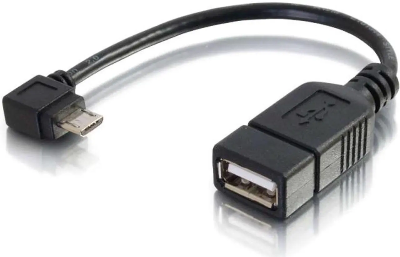 Main image of C2G 27320 USB Cable - Mobile Device USB Micro-B to USB Device On-The-Go (OTG) Adapter Cable, Black (6 Inches)