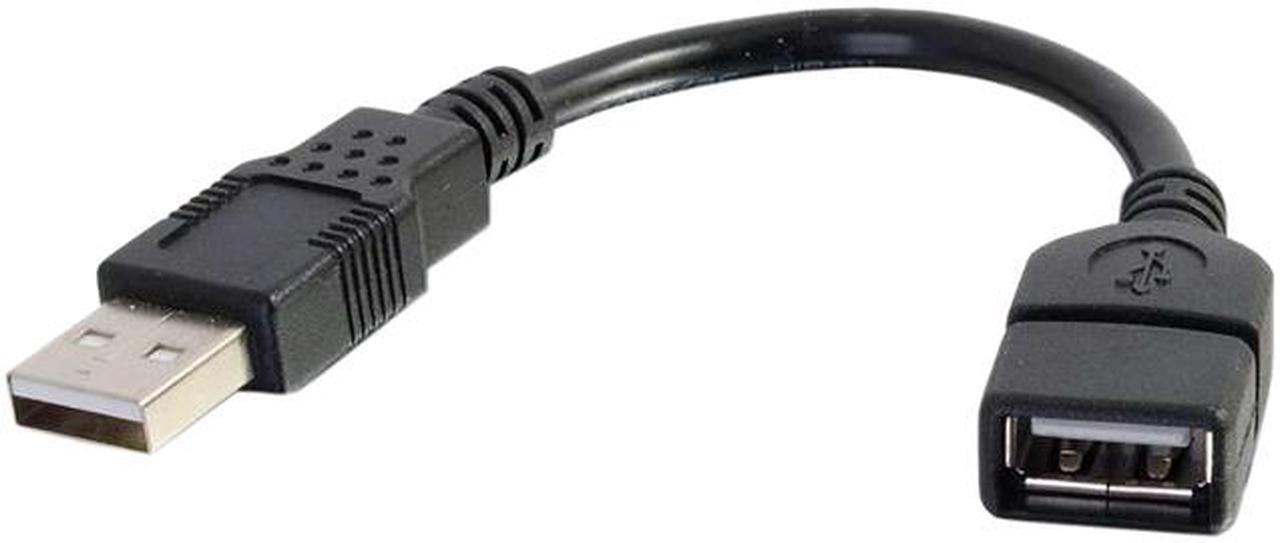 Main image of C2G 52119 USB Extension Cable - USB 2.0 A Male to A Female Extension Cable, Black (6 Inches)