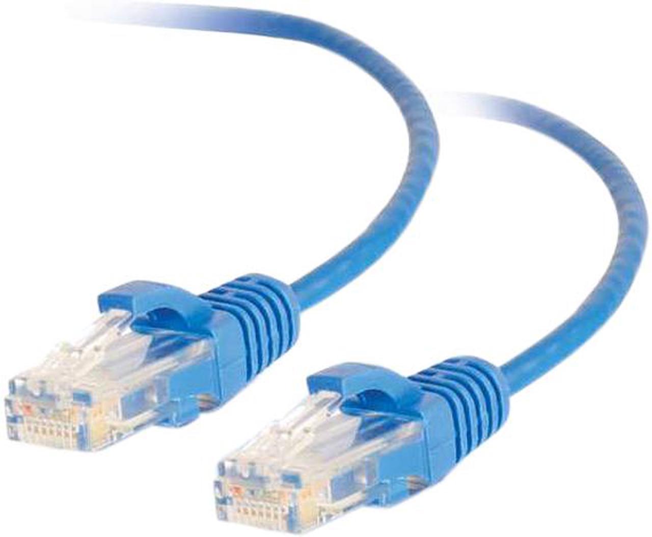 C2G 01075 Cat6 Cable - Snagless Unshielded Slim Ethernet Network Patch Cable, Blue (2.5 Feet, 0.76 Meters)