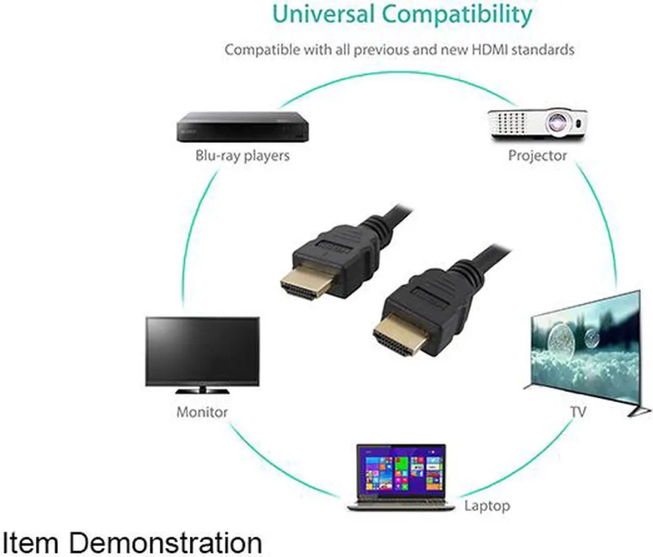 Alt view image 2 of 5 - Nippon Labs HDMI-HS-6 6 ft. HDMI 2.0 Male to Male High Speed Cable with Ethernet Channel, Black