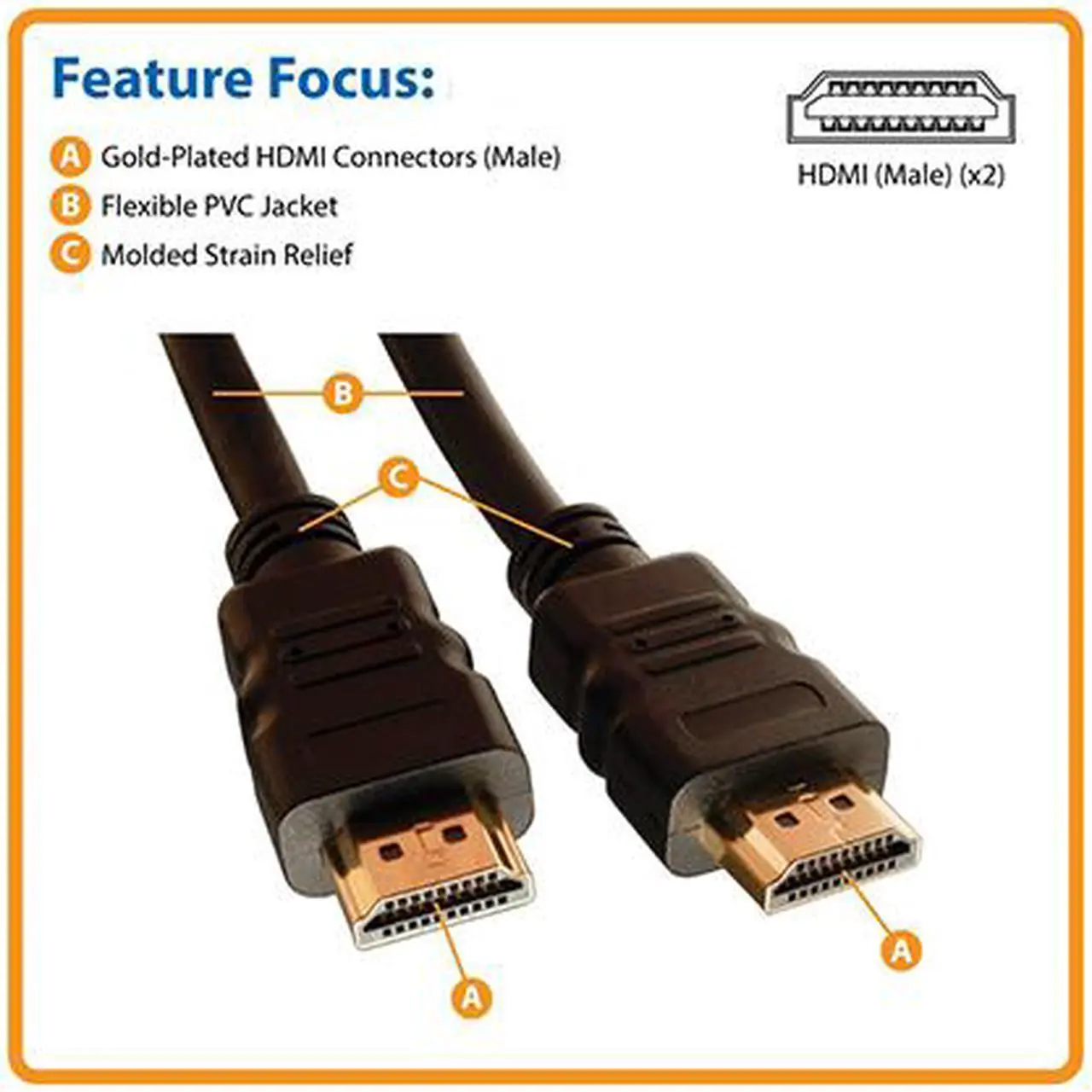 Alt view image 3 of 5 - Nippon Labs HDMI-HS-6 6 ft. HDMI 2.0 Male to Male High Speed Cable with Ethernet Channel, Black