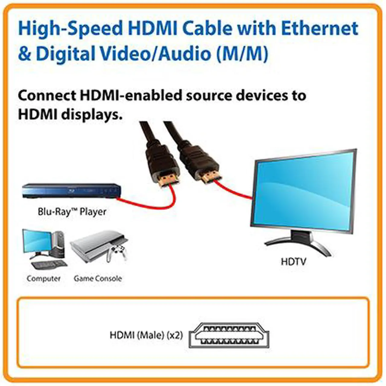 Alt view image 4 of 5 - Nippon Labs HDMI-HS-6 6 ft. HDMI 2.0 Male to Male High Speed Cable with Ethernet Channel, Black