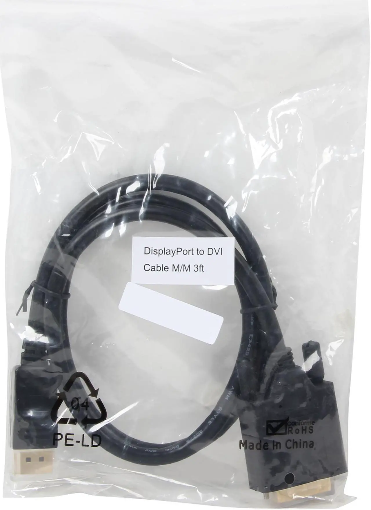 Alt view image 3 of 3 - Nippon Labs DP-DVI-3 3 ft. DP DisplayPort Male to DVI-D Male Converter Cable, Black - DP to DVI Adapter - 1920 x 1200