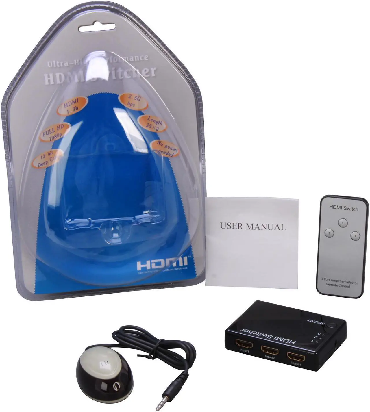 Alt view image 7 of 8 - Nippon Labs HDMI-3X1-SWT HDMI Switch Hub with 1 Output Female Port and 3 Input Female Port, Black