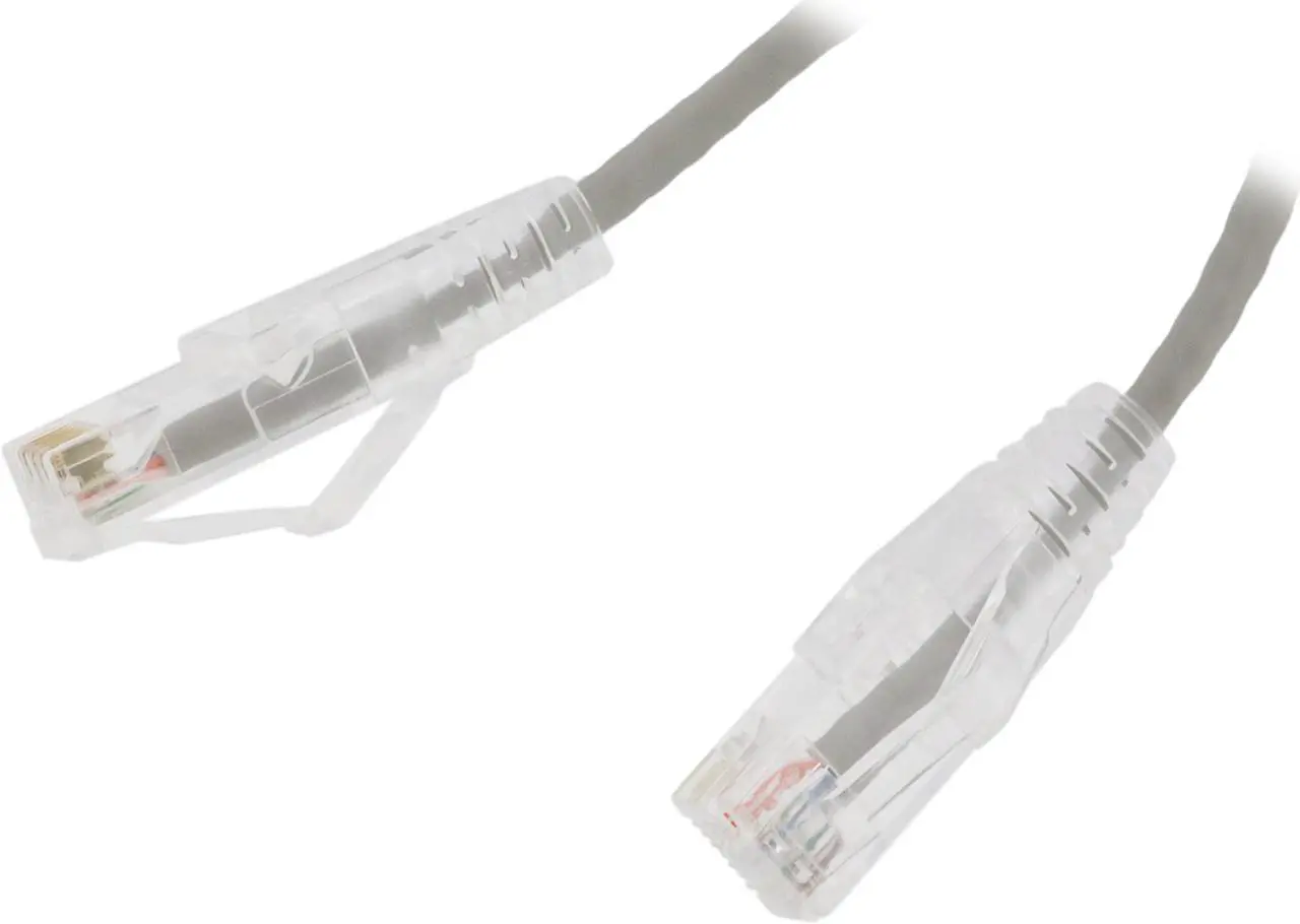 Main image of Nippon Labs 28 AWG Snagless Ultra Slim Cat6  Ethernet Patch Cable - Network Internet Cord - RJ45, Stranded, 550Mhz, UTP, - 1ft, Gray