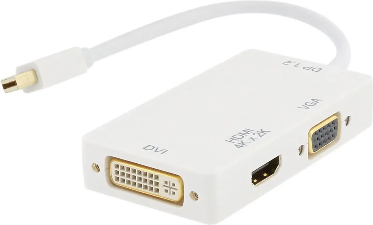 Main image of Nippon Labs 30DP-MDP-HDV-4K Mini DisplayPort Adapter - 3-in-1 - 1080p - Monitor Adapter - Mini DP to HDMI / VGA / DVI Adapter Hub