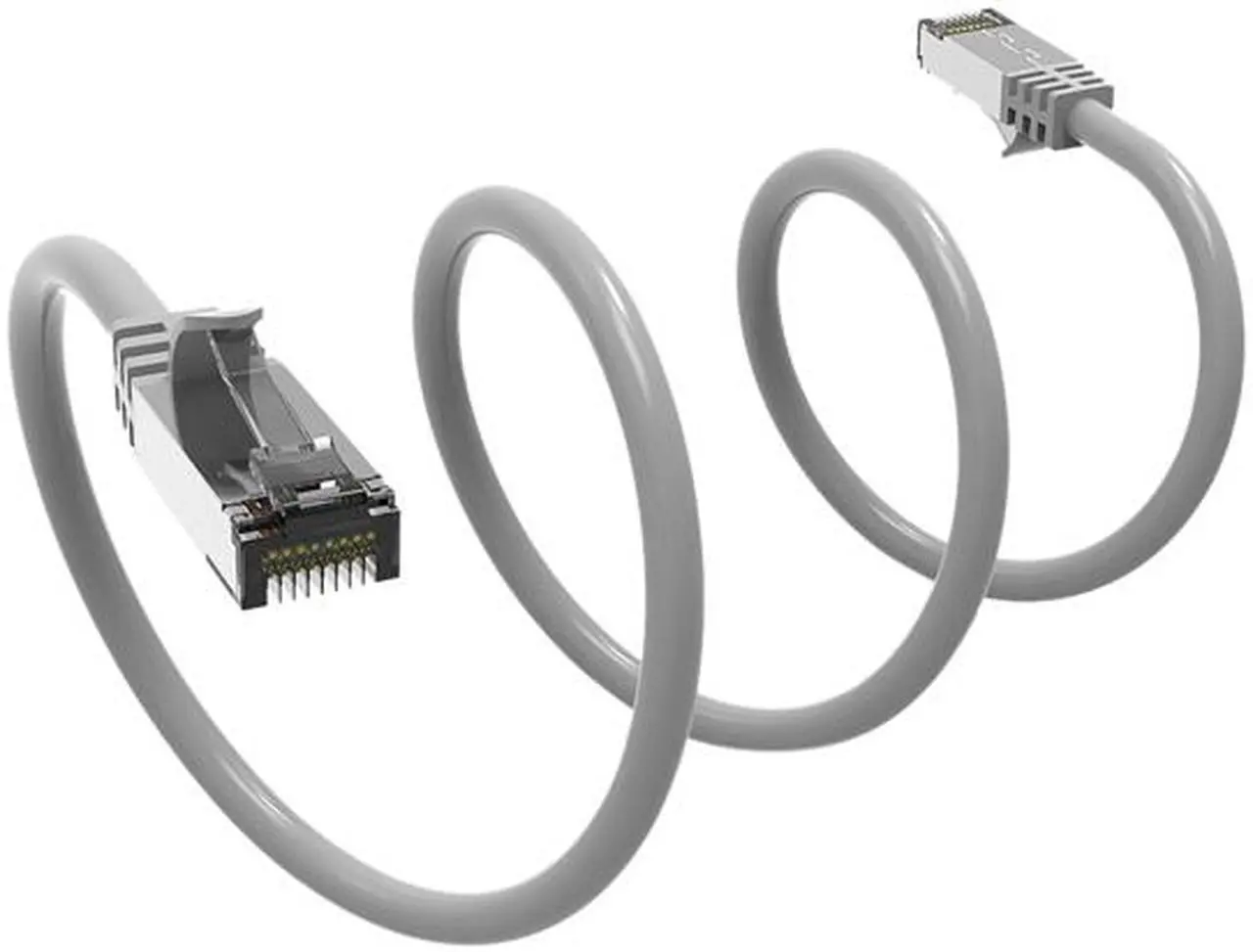 Alt view image 2 of 2 - Nippon Labs Cat8 RJ45 7ft Ethernet Patch Internet Network LAN Cable, In/Outdoor, 26AWG, Shielded Latest 40Gbps 2000MHz, Weatherproof S/ftP -in Wall, Outdoor for Gaming/Router/Modem/PC/Switch (Gray)