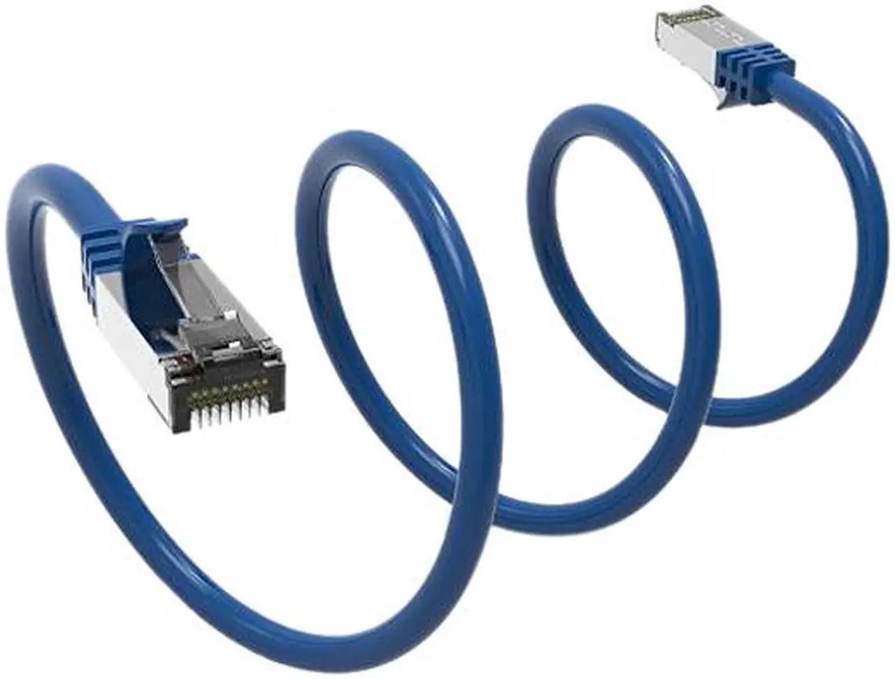 Alt view image 2 of 2 - Nippon Labs Cat8 RJ45 7ft Ethernet Patch Internet Network LAN Cable, In/Outdoor, 26AWG, Shielded Latest 40Gbps 2000MHz, Weatherproof S/ftP -in Wall, Outdoor for Gaming/Router/Modem/PC/Switch (Blue)