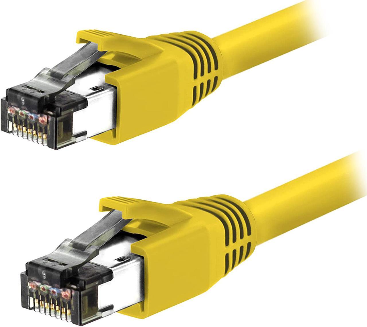 Alt view image 2 of 2 - Nippon Labs Cat8 RJ45 25FT Ethernet Patch Internet Network LAN Cable, Indoor/Outdoor, 24AWG, Shielded Latest 40Gbps 2000Mhz, Weatherproof S/FTP for Router, PS4, PS5, Xbox, PoE, Switch, Modem (Yellow)