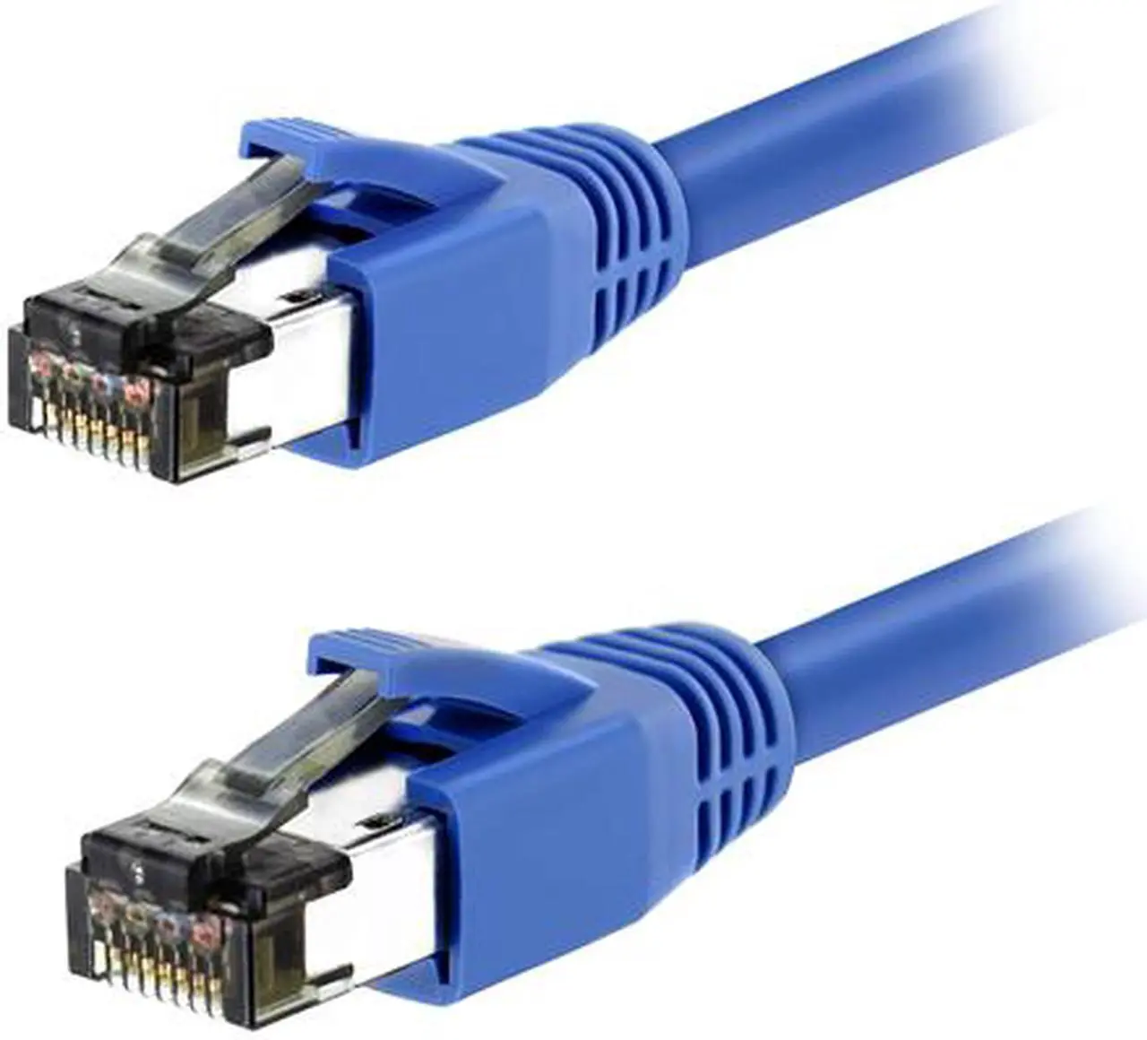 Alt view image 2 of 2 - Nippon Labs Cat8 RJ45 2FT Ethernet Patch Internet Network LAN Cable, Indoor/Outdoor, 24AWG, Shielded Latest 40Gbps 2000Mhz, Weatherproof S/FTP for Router, PS4, PS5, Xbox, PoE, Switch, Modem (Blue)