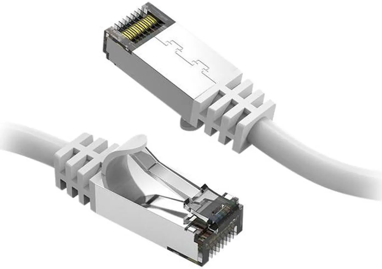 Main image of Nippon Labs Cat8 RJ45 10ft Ethernet Patch Internet Network LAN Cable, In/Outdoor, 26AWG, Shielded Latest 40Gbps 2000MHz, Weatherproof S/ftP -in Wall, Outdoor for Gaming/Router/Modem/PC/Switch (White)