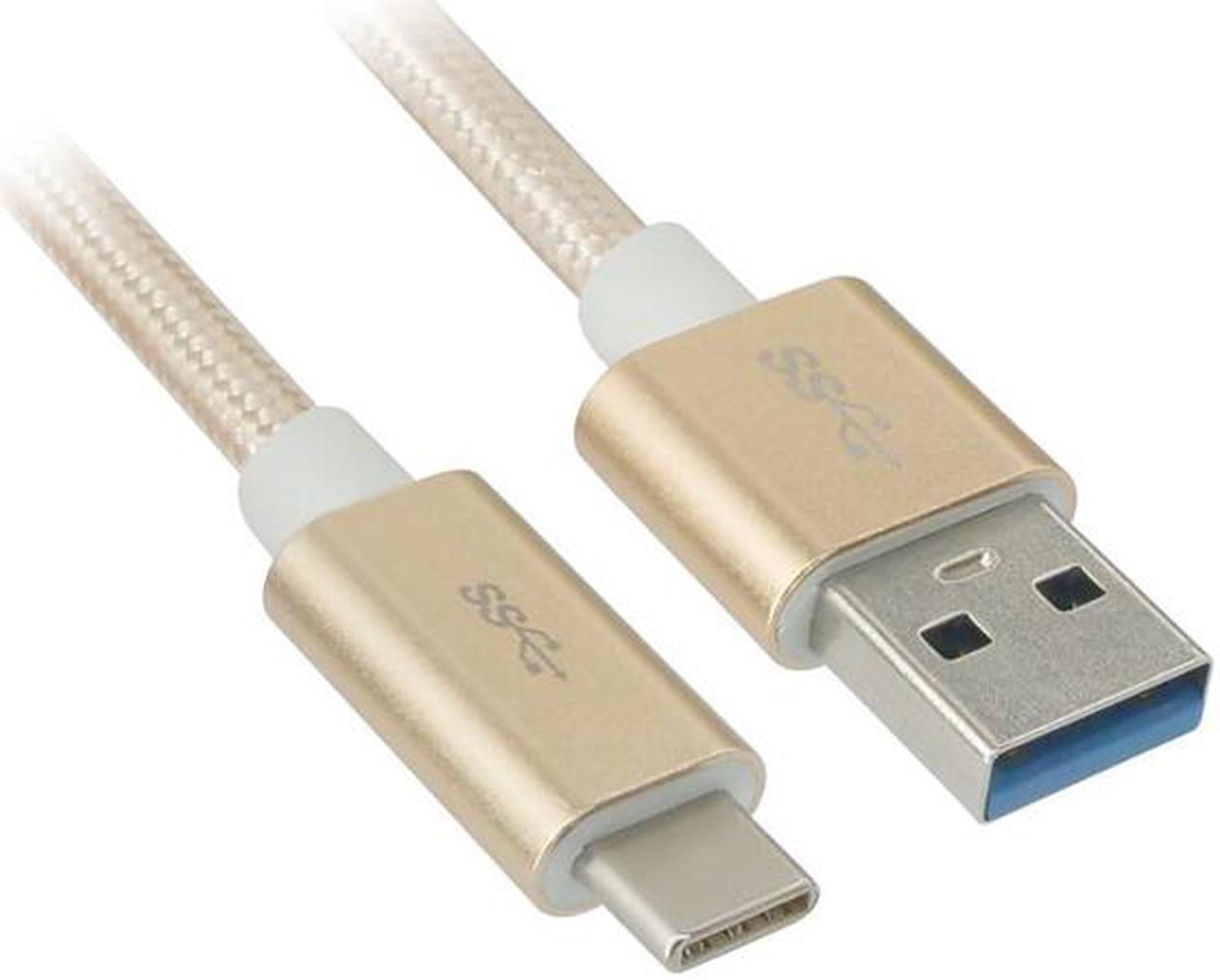 Main image of Nippon Labs 50USB3-CM-AM-GP-1 Nylon Braided 1 ft. USB 3.2 Gen 1 USB-C Male to USB-A Male Cable