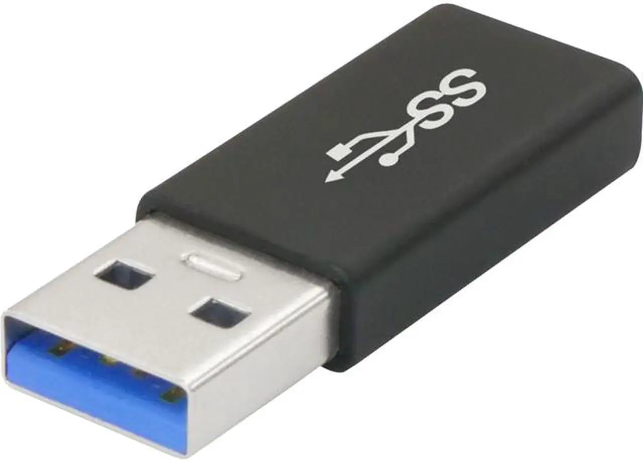 Main image of Nippon Labs USB 3.0 USB-C Female to USB A Male Adapter 50000-USB3-CF-12, Black Aluminum Shell