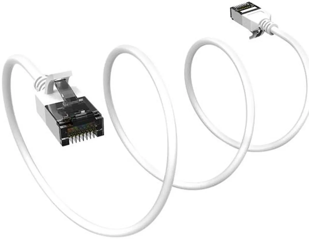Alt view image 2 of 2 - Nippon Labs 60CAT8-10-30WT 10 ft. Cat 8 White U/FTP Slim Ethernet Network Cable 30AWG - Latest 40Gbps 2000Mhz RJ45 Patch Cord