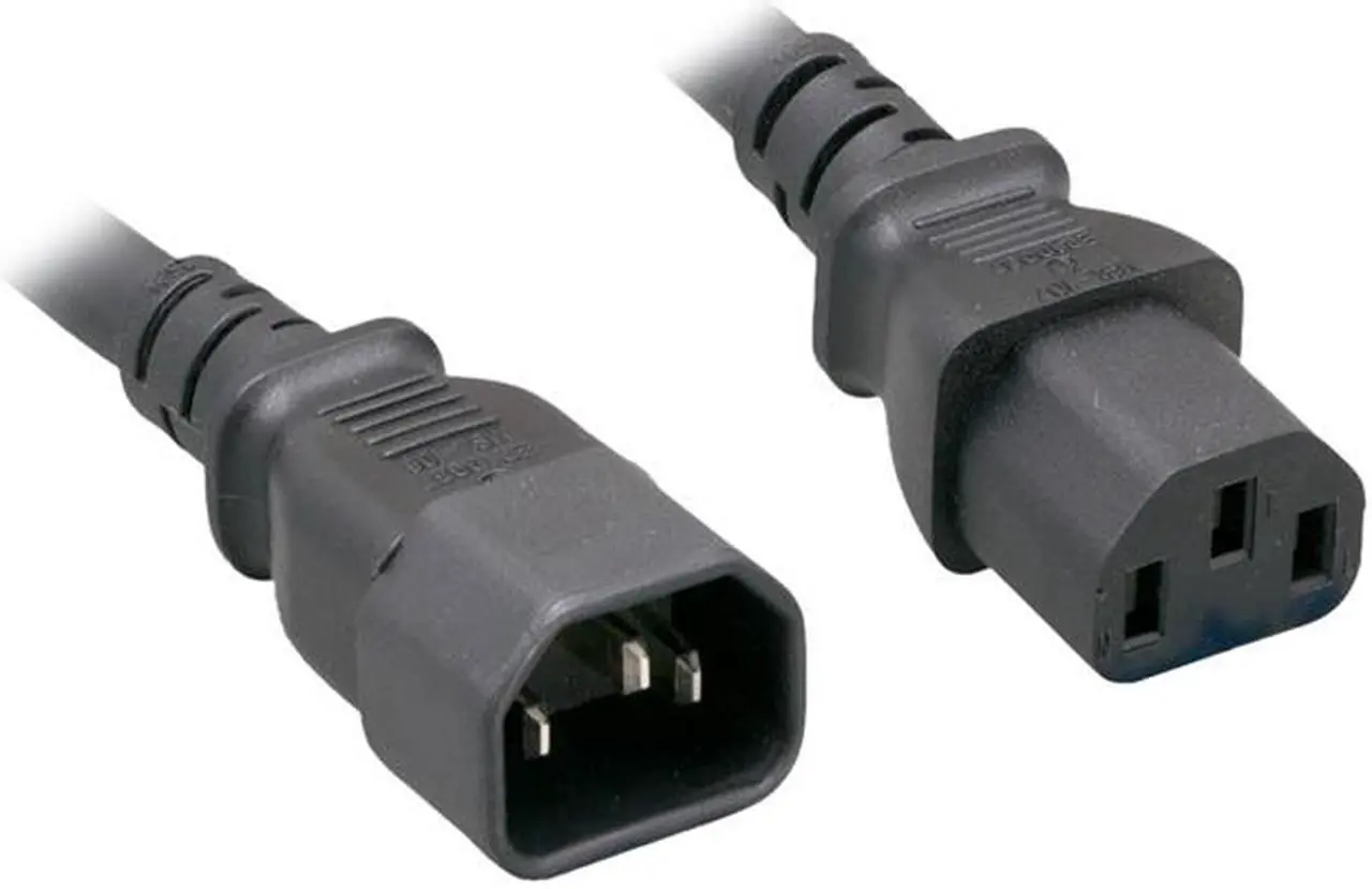 Main image of Nippon Labs 18 AWG AC Power Extension Cable, IEC320 C13/C14, 18AWG, SVT, 10A, 250V, Black, 12 ft. Power Cord