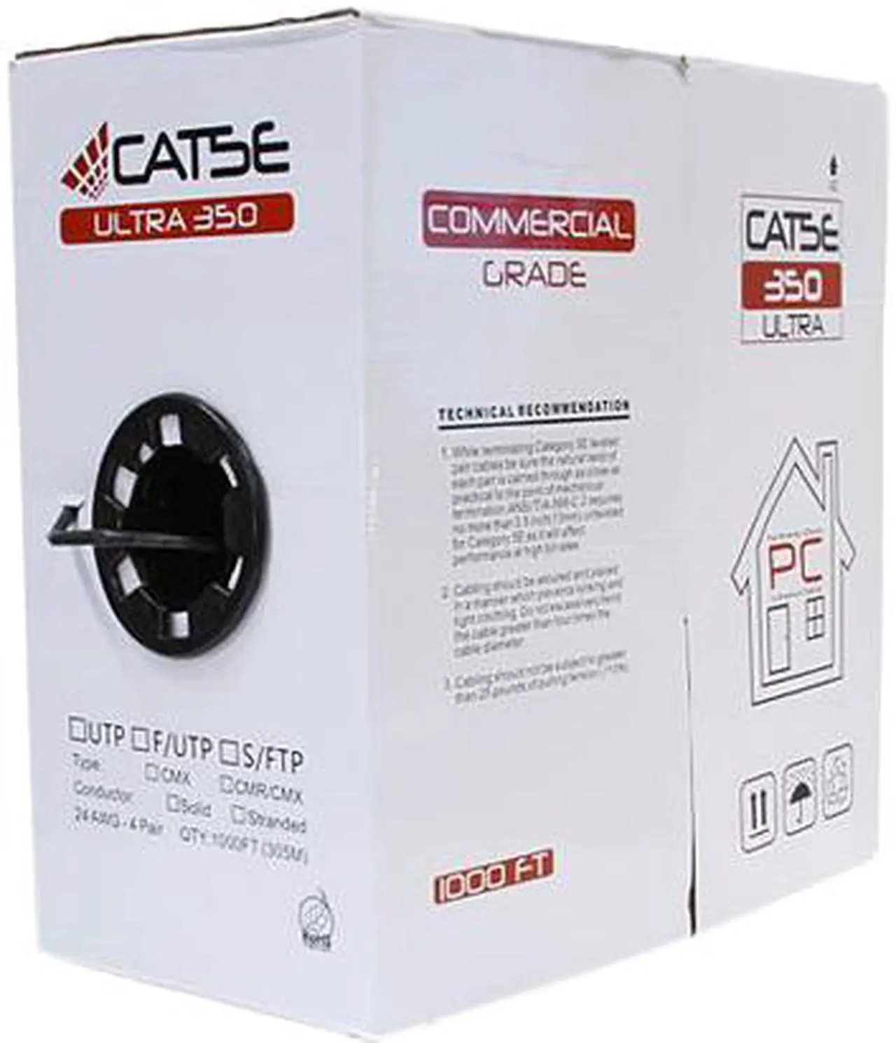 Alt view image 2 of 4 - Nippon Labs CAT5E Outdoor Bulk Ethernet Cable, Direct Burial Solid Copper UTP CMX, Gel Filled, 24 AWG, 1000' Pull Box (UL/ETL), Black 1000ft. Networking Cable, 80C5CMXF-415BK