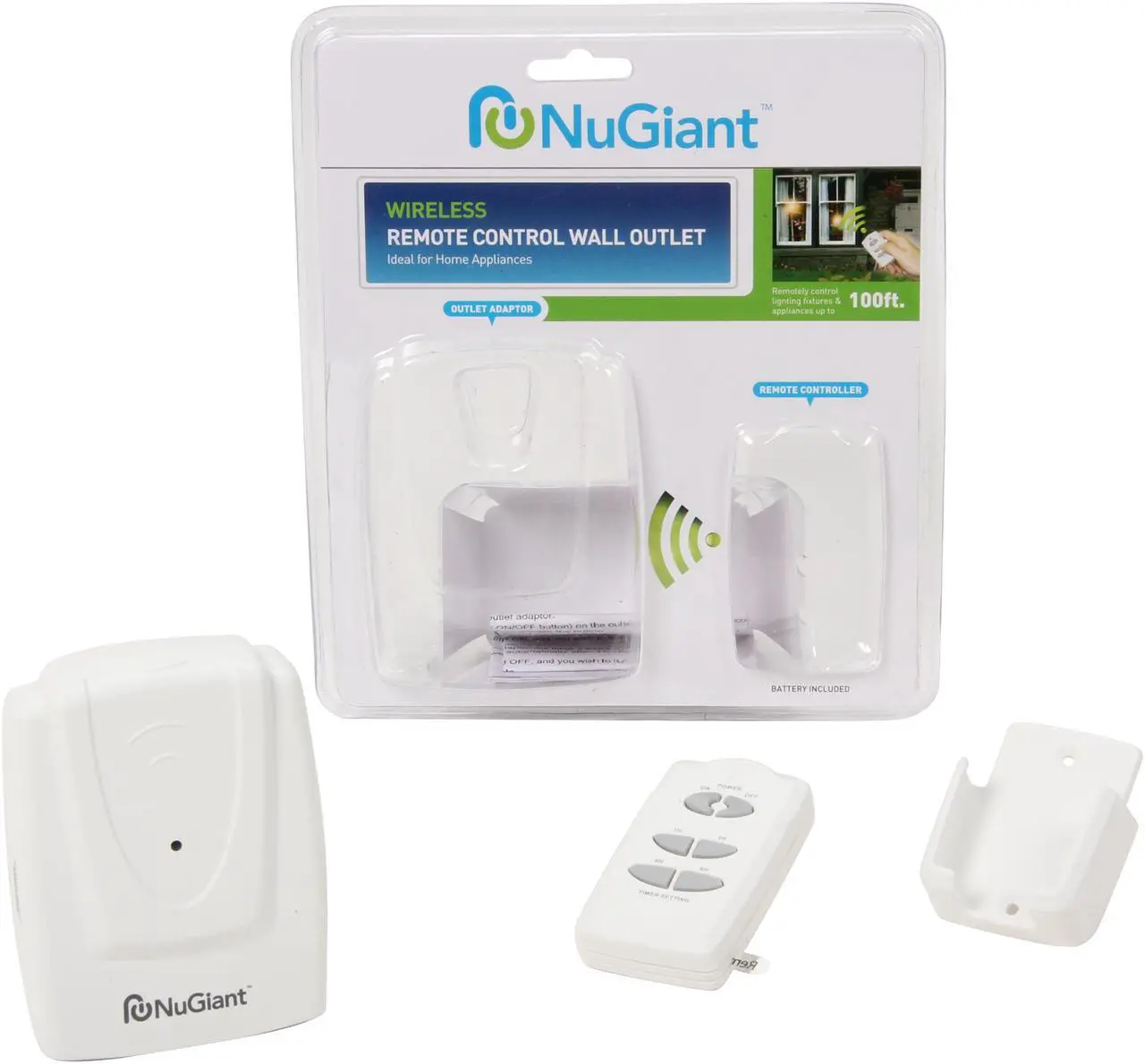 Alt view image 5 of 5 - NuGiant 34000 1 Outlets Wireless Remote Control Wall Outlet