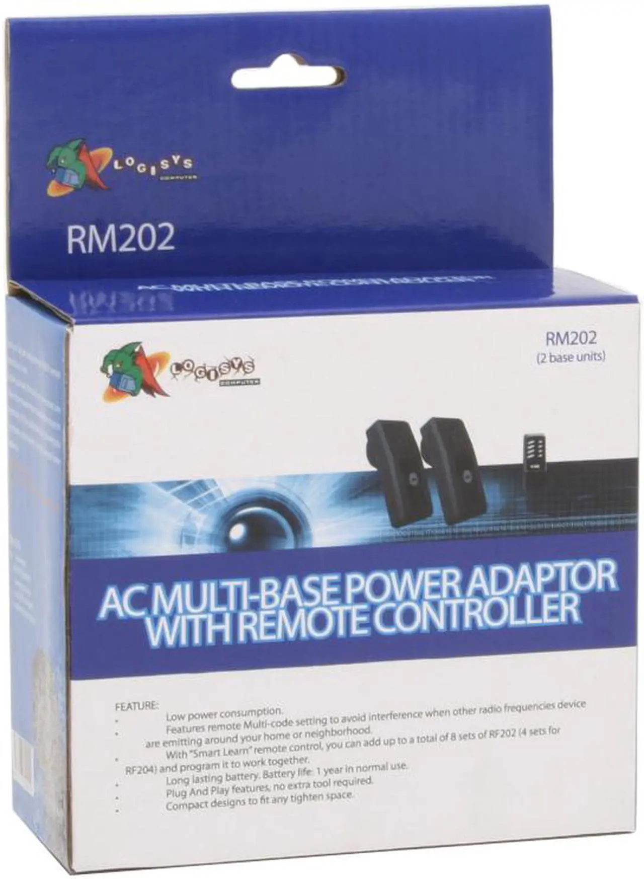 Alt view image 4 of 4 - LOGISYS RM202 2 AC Base Adapter With Remote Control