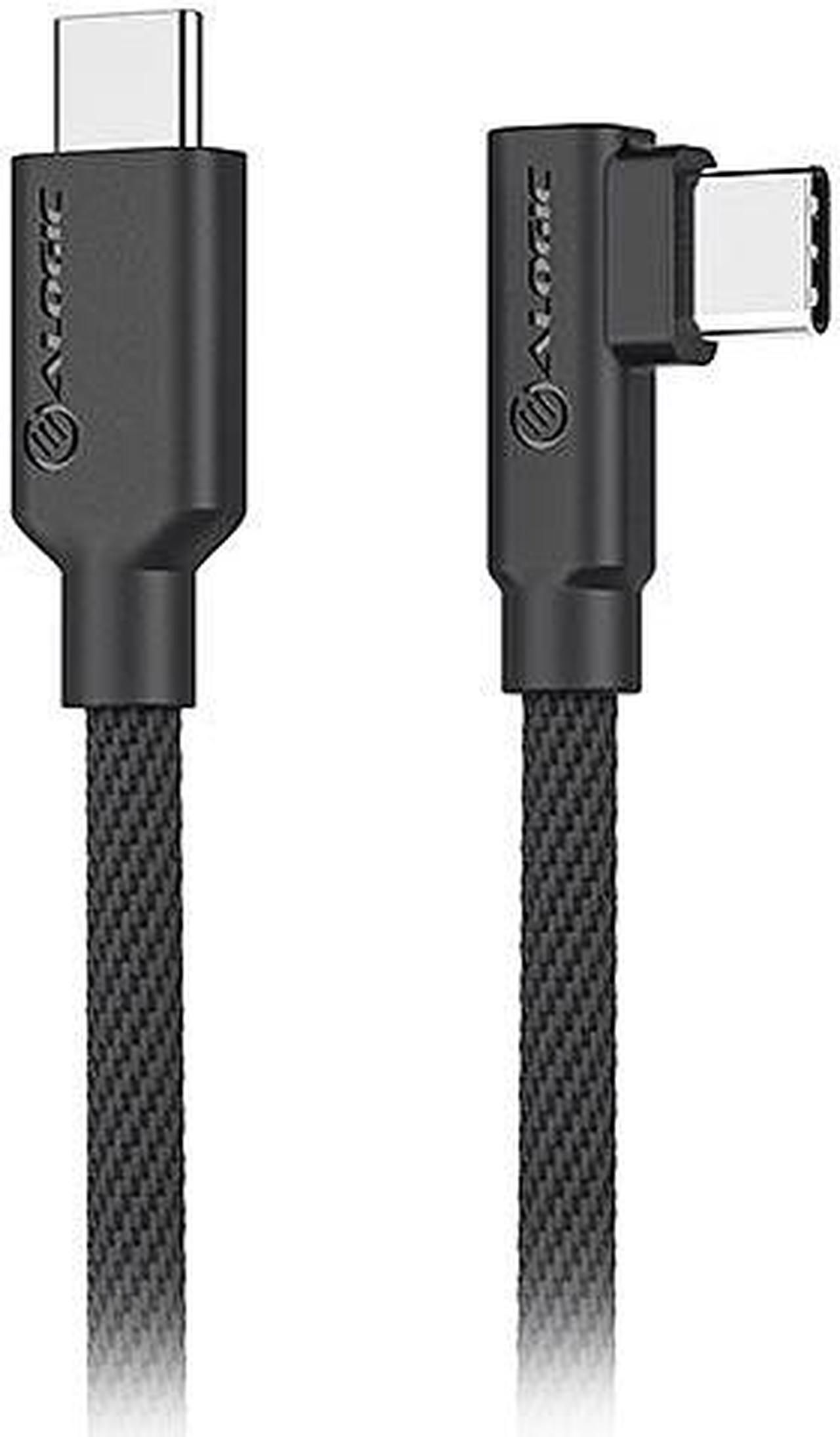 Alogic ELPRACC01-BK Black Elements Pro Right-Angle USB-C to USB-C Cable - 1m